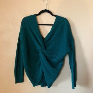 Twist Back Emerald Sweater